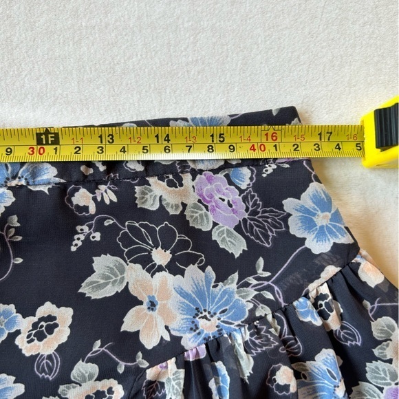 Free People Floral Chiffon High Rise Lined Shorts Size 8 - Picture 6 of 13